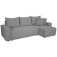 ECKSOFA inkl. Funktion Grau Cord  - Schwarz/Grau, Design, Kunststoff/Textil (248/146cm) - Xora