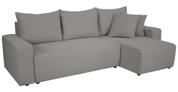 ECKSOFA inkl. Funktion Grau Cord  - Schwarz/Grau, Design, Kunststoff/Textil (248/146cm) - Xora