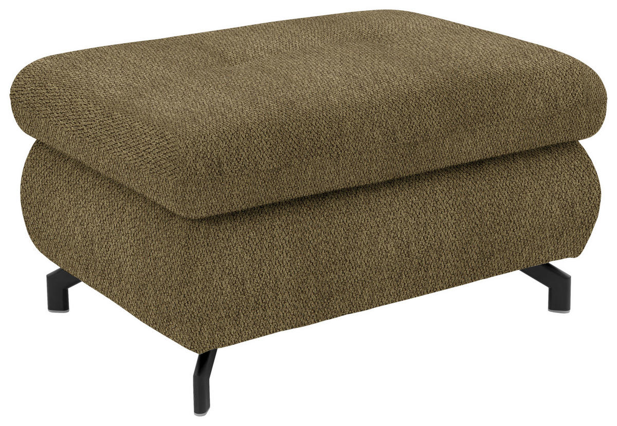 ECKSOFA in Chenille Grün  - Schwarz/Grün, Design, Textil/Metall (310/220cm) - Beldomo Style