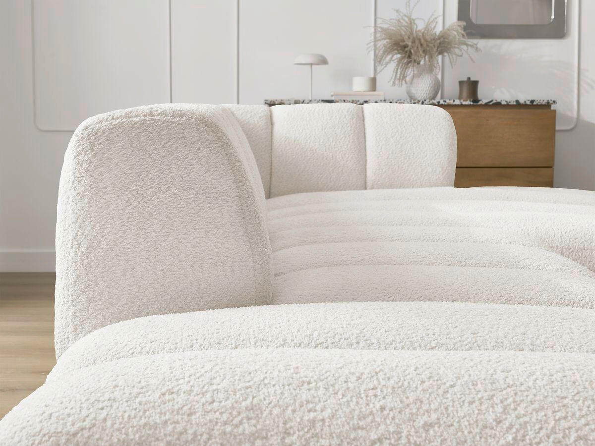 ECKSOFA  ANNECY Weiß Bouclé  - Schwarz/Weiß, MODERN, Kunststoff/Textil (262/170cm)