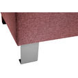 HOCKER in Textil Hellrot  - Hellrot/Silberfarben, Design, Textil/Metall (62/41/62cm) - Xora