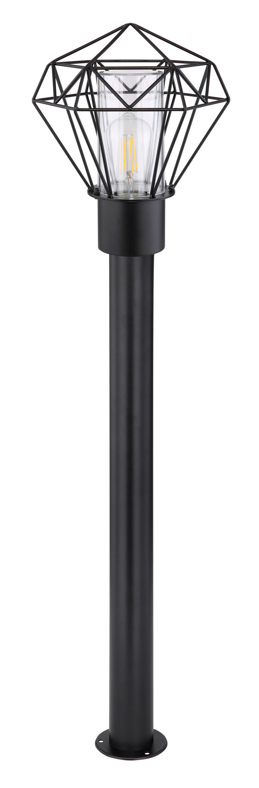 CESTNA SVETILKA     22,5/25,5/100 cm          - črna/prozorno, Basics, kovina/umetna masa (22,5/25,5/100cm) - Globo