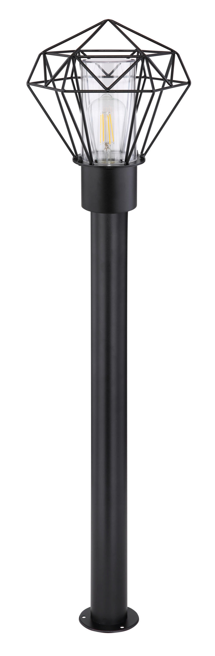CESTNA SVETILKA     22,5/25,5/100 cm          - črna/prozorno, Basics, kovina/umetna masa (22,5/25,5/100cm) - Globo