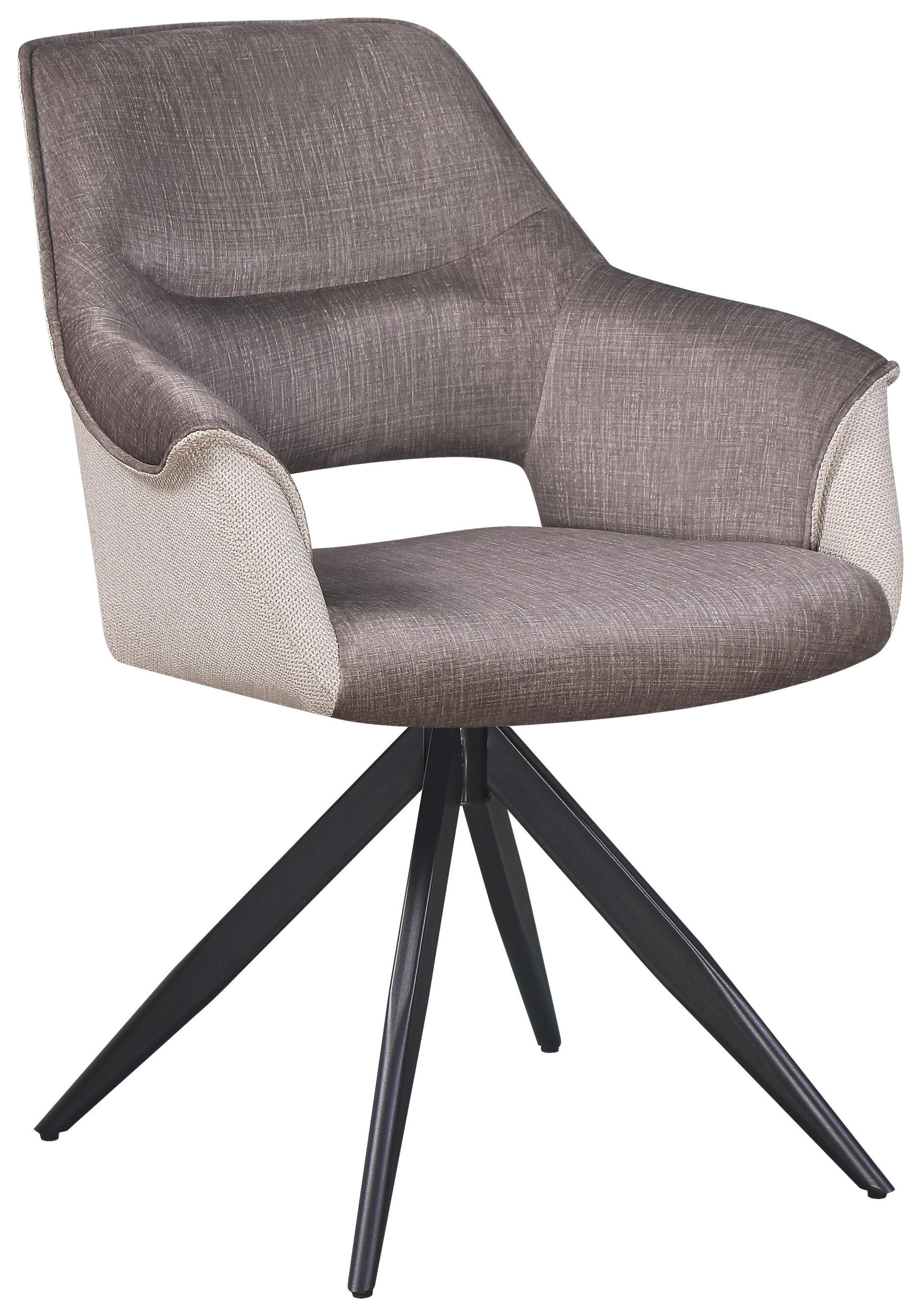 ARMLEHNSTUHL  in Eisen Samt, Webstoff  - Beige/Schwarz, KONVENTIONELL, Textil/Metall (62/86/64cm) - MID.YOU