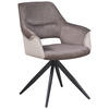 ARMLEHNSTUHL  in Eisen Samt, Webstoff  - Beige/Schwarz, KONVENTIONELL, Textil/Metall (62/86/64cm) - MID.YOU