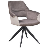 ARMLEHNSTUHL  in Eisen Samt, Webstoff  - Beige/Schwarz, KONVENTIONELL, Textil/Metall (62/86/64cm) - MID.YOU