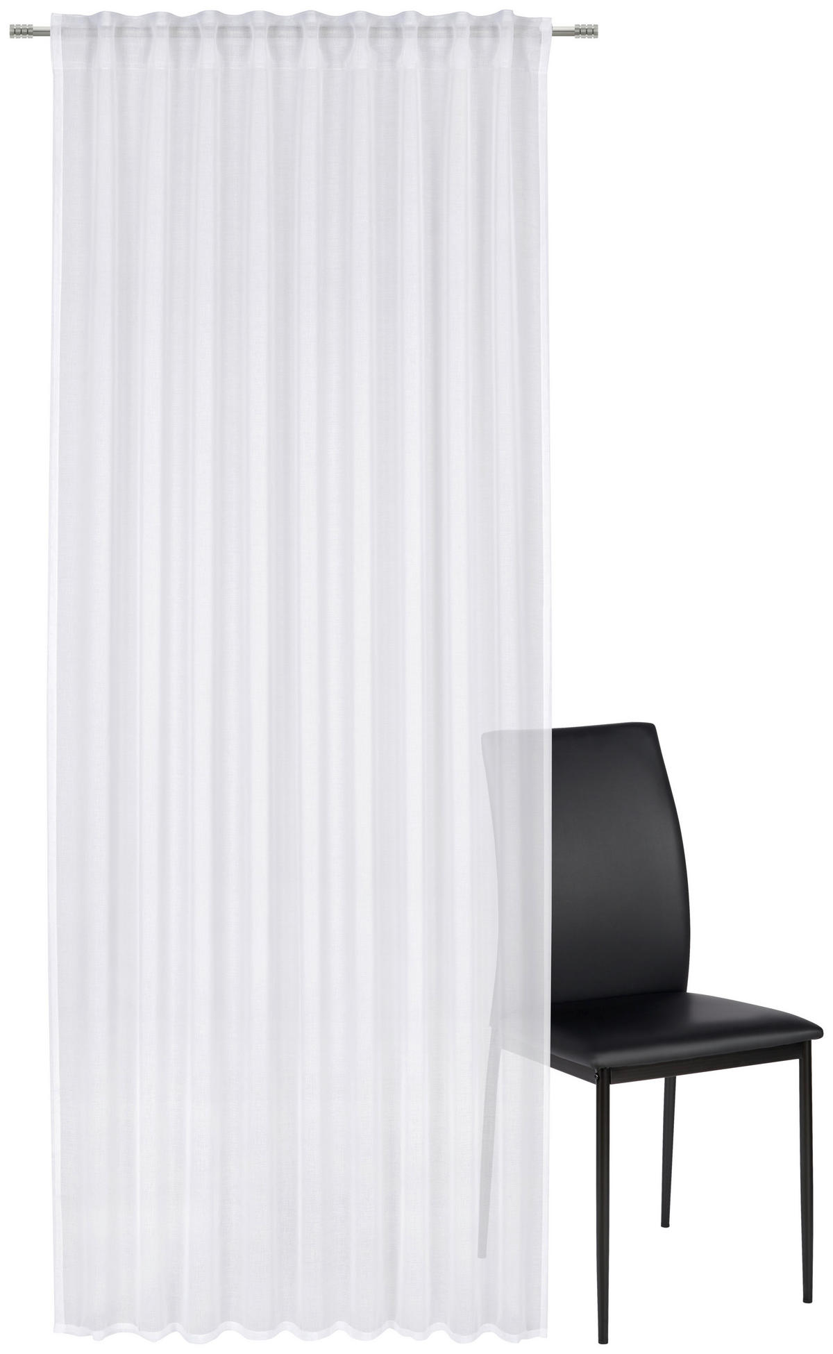 HOTOVÝ ZÁVĚS, průhledné, 140/245 cm - bílá, Basics, textil (140/245cm) - Boxxx
