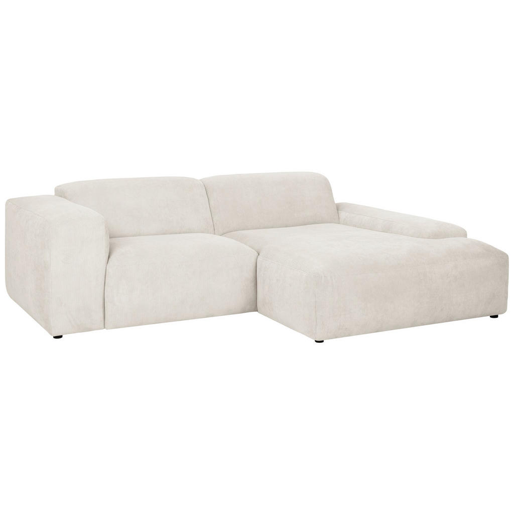 Thumbnail - Mid.you Ecksofa Hannah, Creme, Textil, 2-Sitzer, Ottomane rechts, L-Form, 252x170 cm, Made in EU, Wohnzimmer, Sofas & Co...