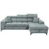 ECKSOFA Hellblau Chenille  - Schwarz/Hellblau, KONVENTIONELL, Kunststoff/Textil (268/172cm) - Carryhome