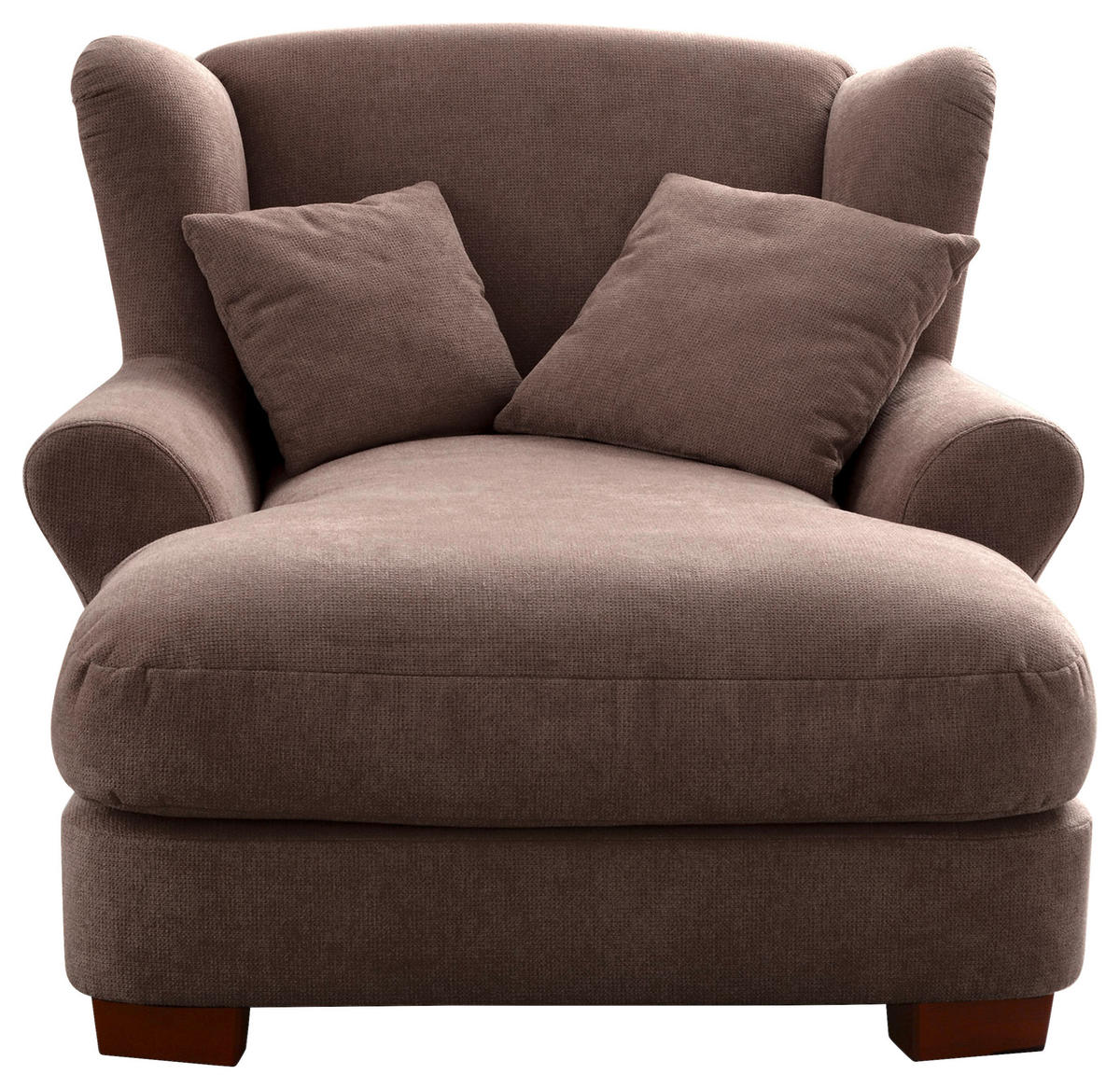 XXL-SESSEL Flachgewebe Taupe    - Taupe, ROMANTIK / LANDHAUS, Holz/Textil (120/101/142cm) - Cantus