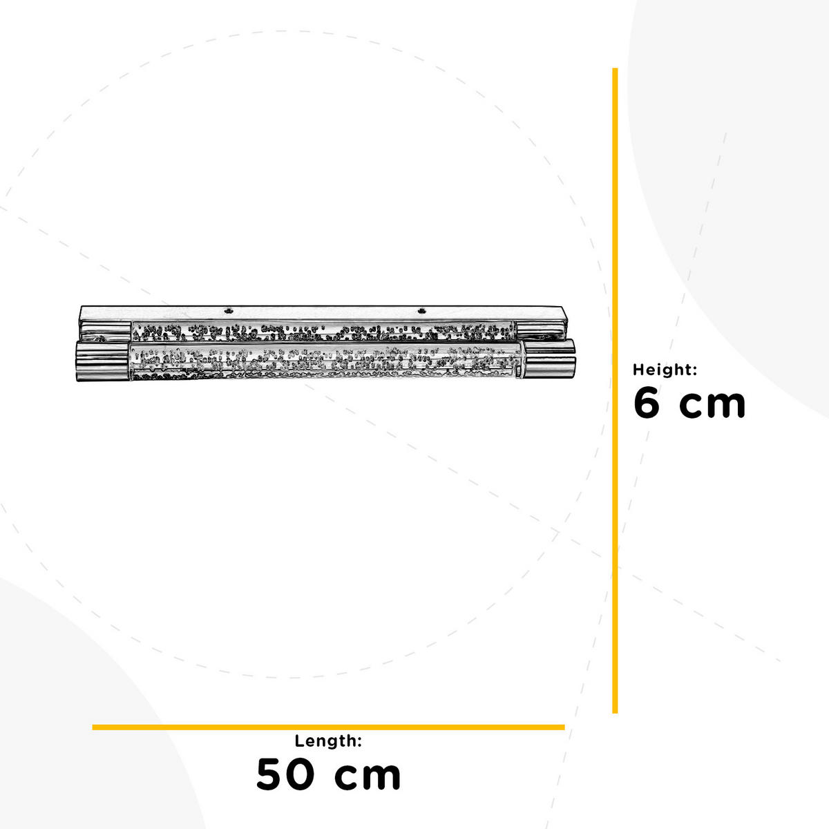 BADEZIMMER-WANDLEUCHTE 50/6/8 cm   - Chromfarben, Basics, Kunststoff/Metall (50/6/8cm)