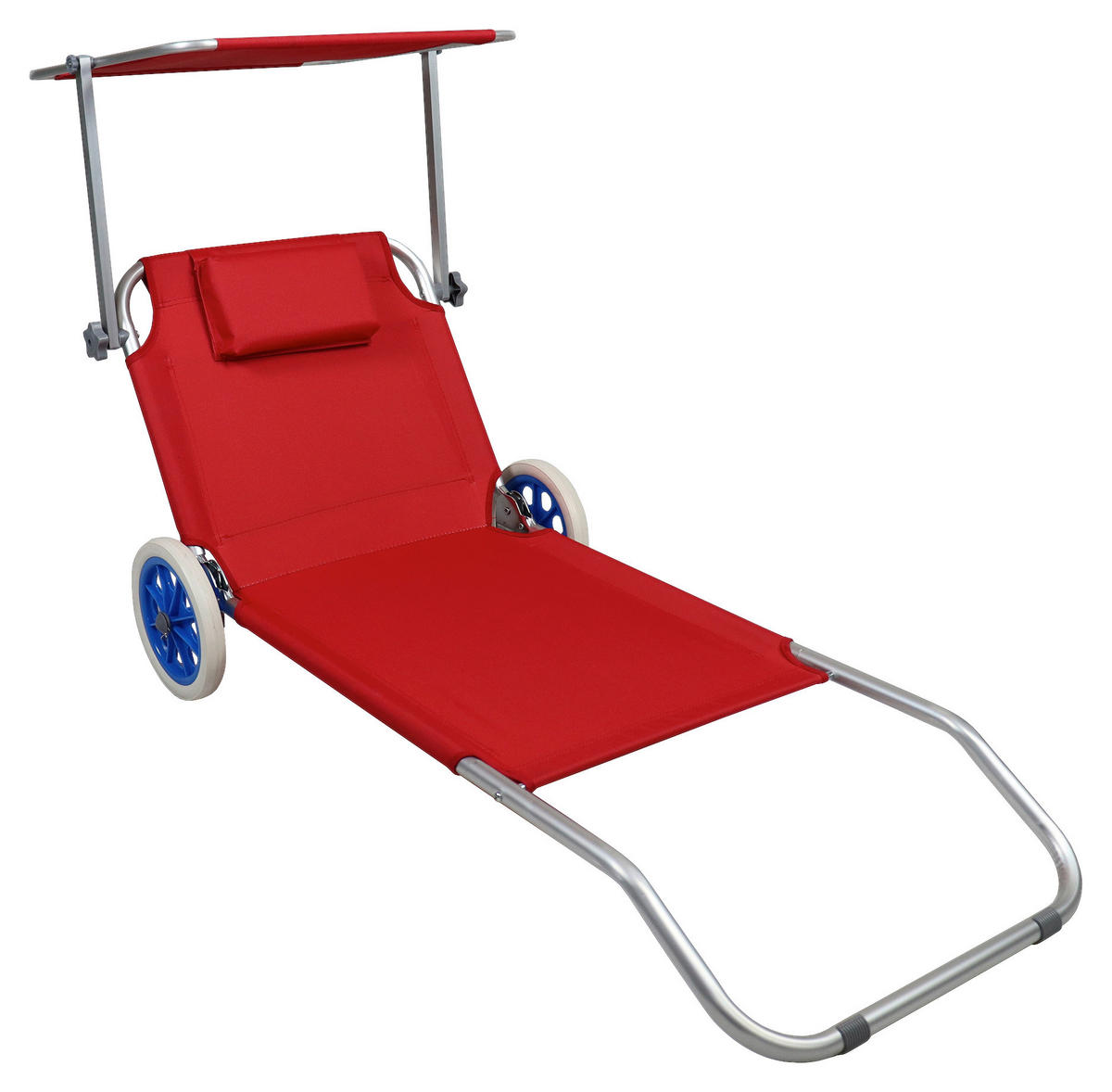 GARTENLIEGE 165/16/65 cm  - Rot, Basics, Textil/Metall (165/16/65cm) - Gardenson