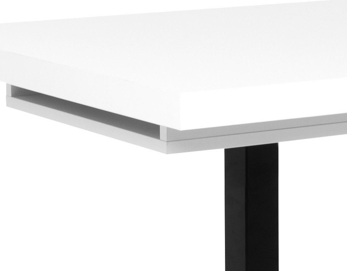 JEDILNA MIZA, črna, bela  - črna/bela, Moderno, kovina/leseni material (120/80/75cm) - MID.YOU