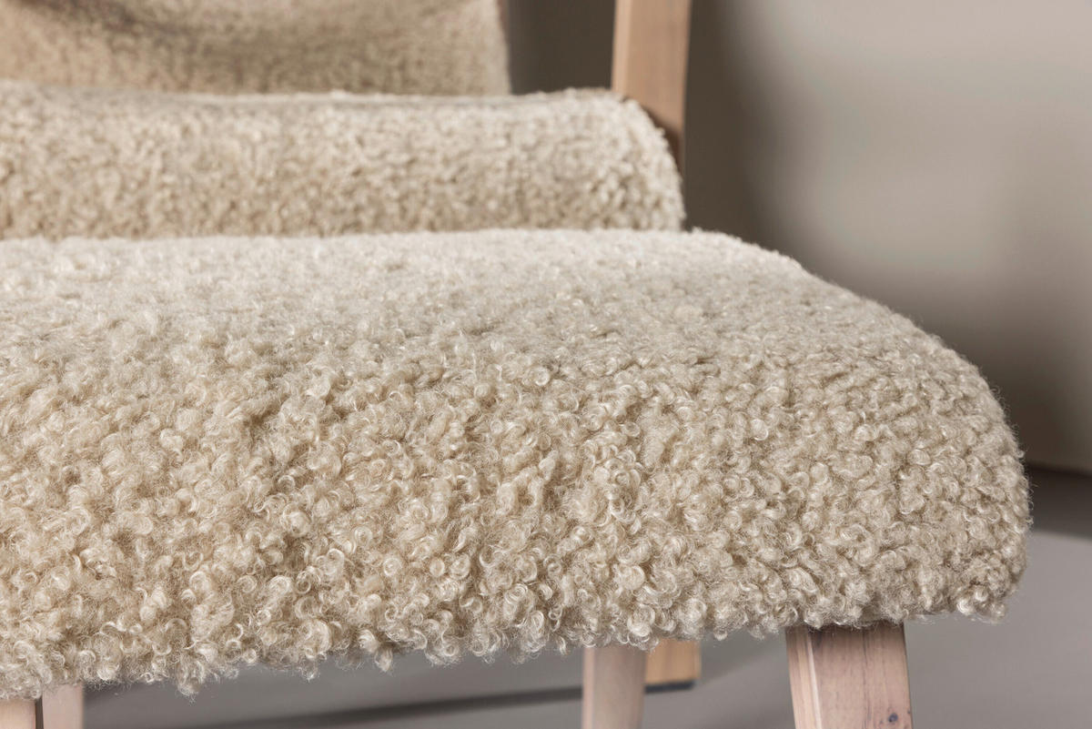 STOL MED ARMSTÖD  - beige/ekfärgad, Modern, trä/textil (60/107/89cm) - Livetastic