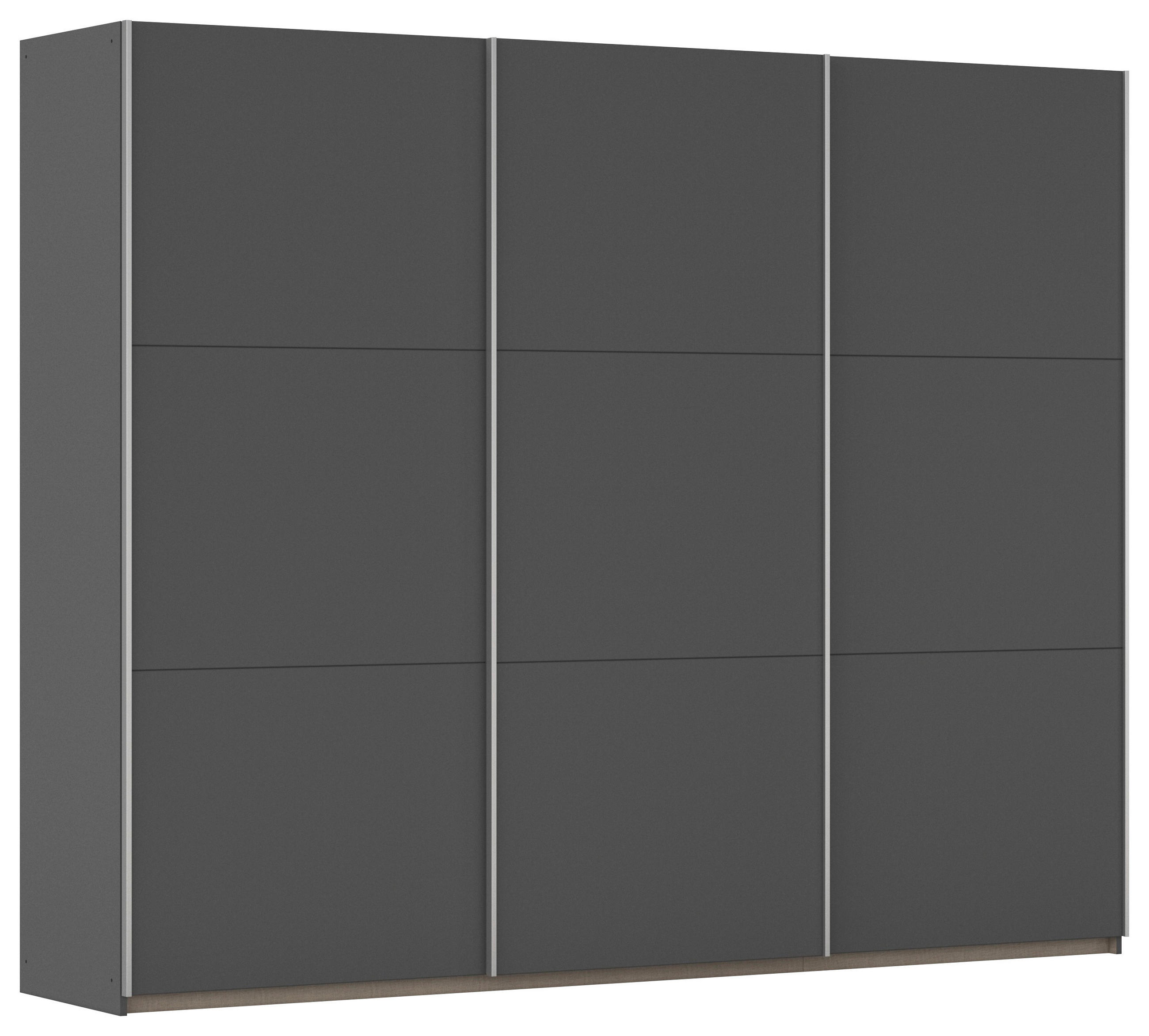 GARDEROB MED SKJUTDÖRRAR 261/210/59 cm,  i grå, 3 dörrar  - grå, Trend, metall/trämaterial (261/210/59cm) - Rauch Möbel