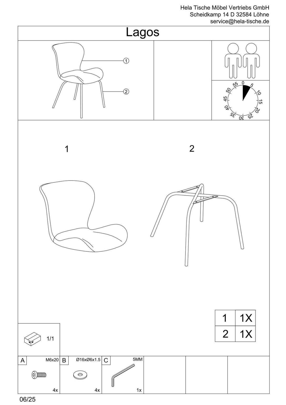 STUHL-SET 2 Stück  in Stahl Webstoff  - Beige/Creme, MODERN, Textil/Metall (50/83,5/60cm) - MID.YOU