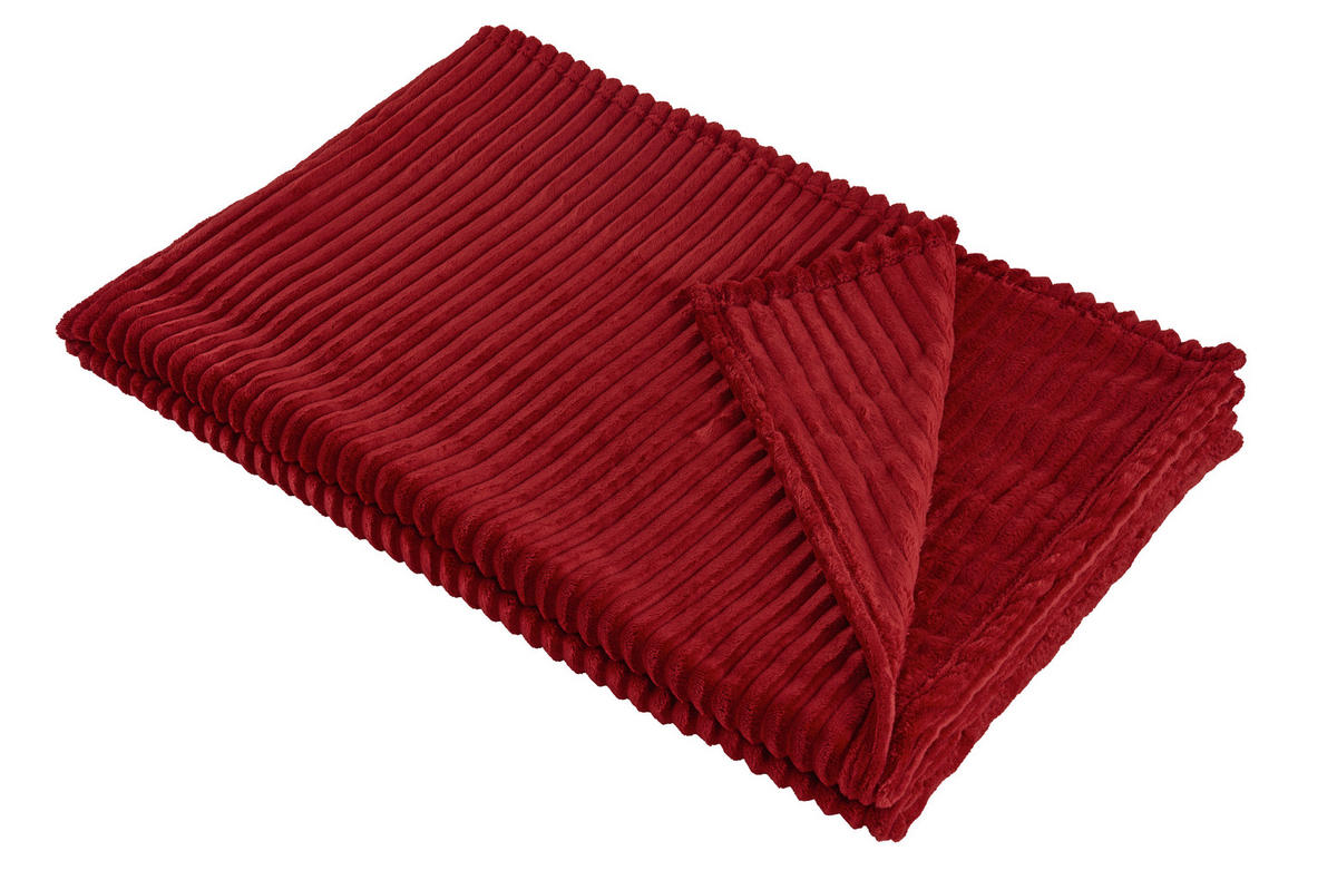 PLÉD 150/200 cm  - bordó, Basics, textil (150/200cm) - Novel