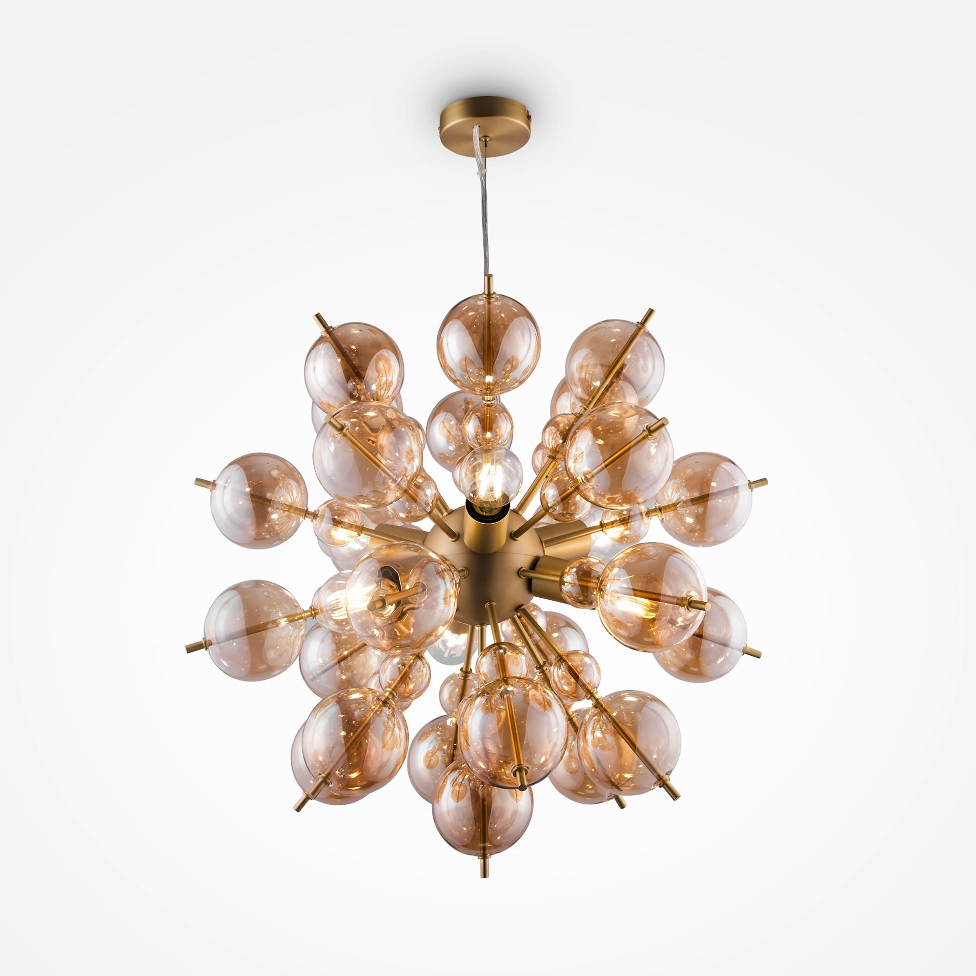 PENDELLEUCHTE Modern 57.3/54.5 cm   - Messingfarben/Bernsteinfarben, Trend, Glas/Metall (57.3/54.5cm) - MAYTONI