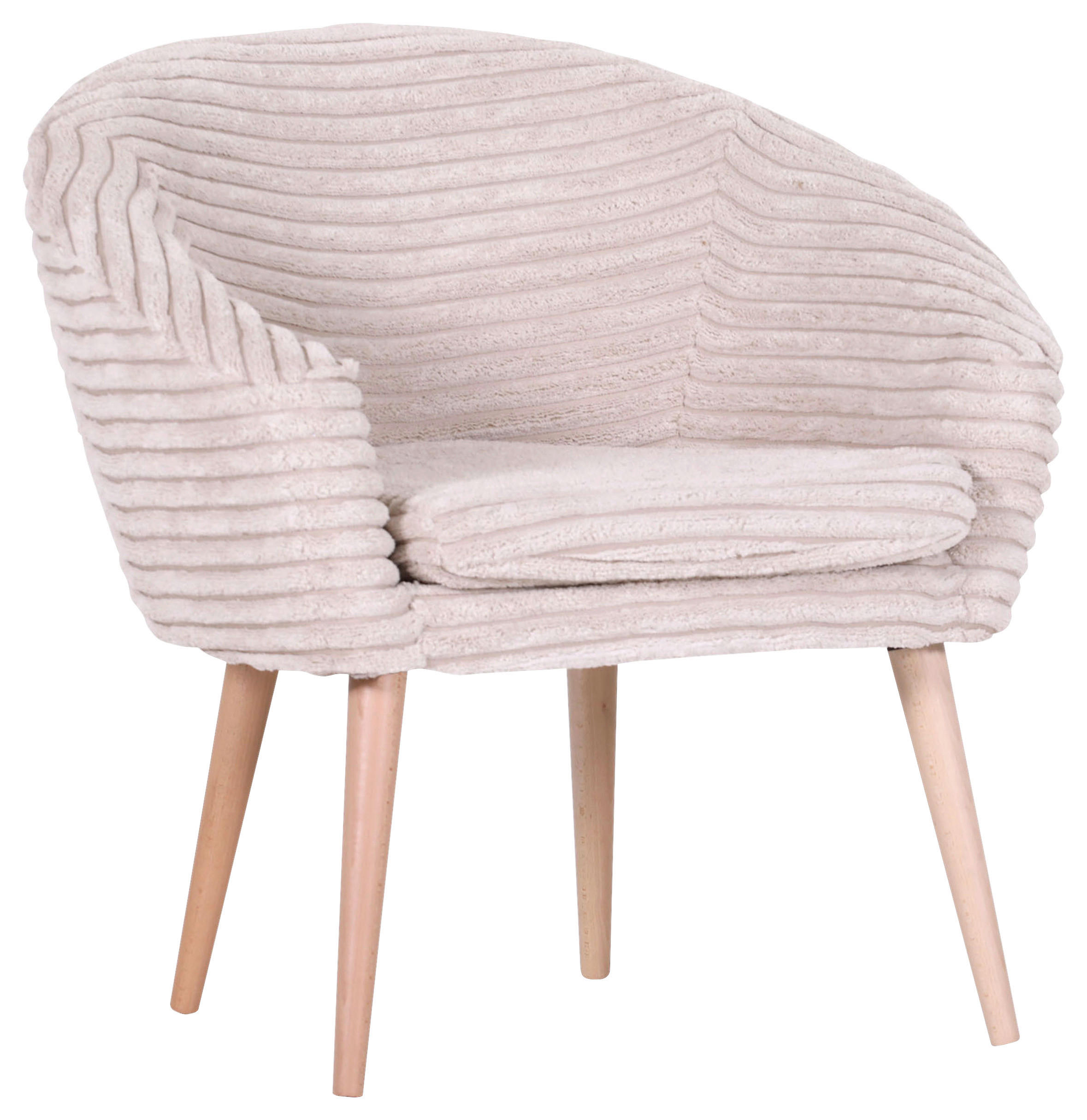 SESSEL Cord Beige    - Beige/Buchefarben, Design, Holz/Textil (73/73/66cm) - Carryhome