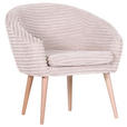 SESSEL Cord Beige    - Beige/Buchefarben, Design, Holz/Textil (73/73/66cm) - Carryhome
