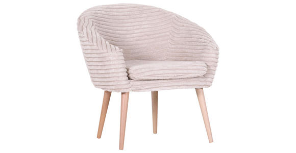 SESSEL Cord Beige    - Beige/Buchefarben, Design, Holz/Textil (73/73/66cm) - Carryhome