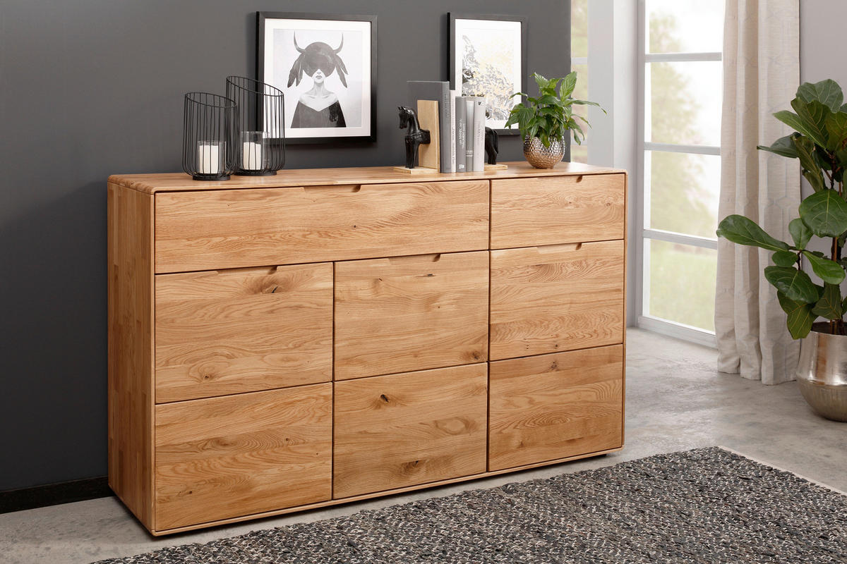 KOMMODE , 149/91/40 cm, 2 Schublade(n)  - Wildeiche, Design, Holz (149/91/40cm) - Livetastic