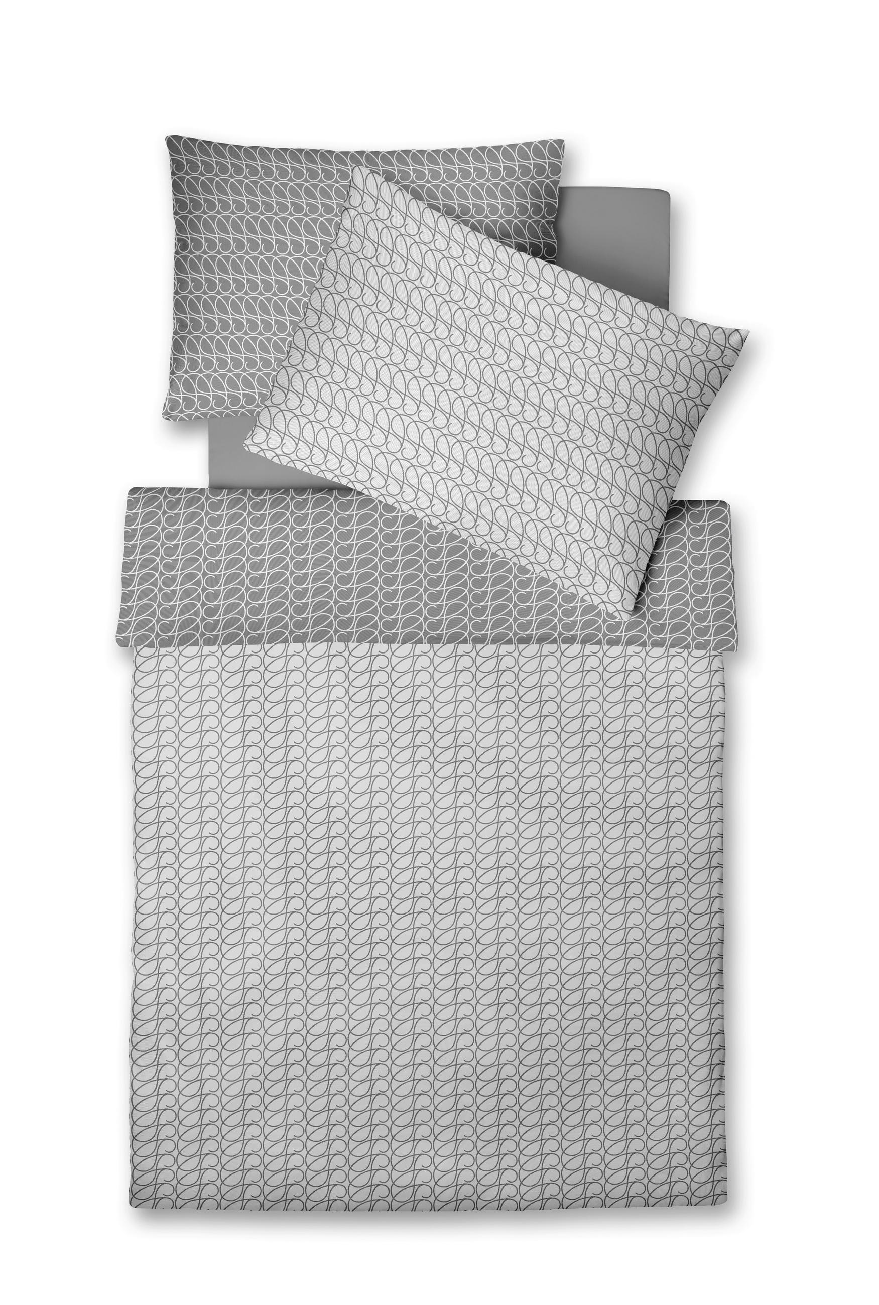 ÁGYNEMŰHUZAT-GARNITÚRA 220/200 cm  - világosszürke/kékesszürke, Basics, textil (220/200cm) - Fleuresse