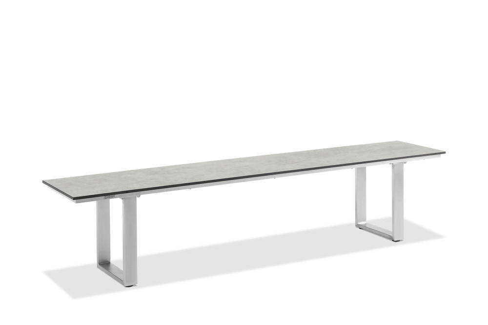 GARTENBANK 200/46/40 cm  in Grau  - Edelstahlfarben/Grau, Design, Kunststoff/Metall (200/46/40cm)