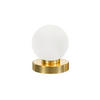 TISCHLEUCHTE - Weiss/Messingfarben, Basics, Glas/Metall (12/15cm)