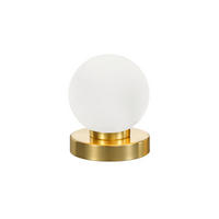 TISCHLEUCHTE - Weiss/Messingfarben, Basics, Glas/Metall (12/15cm)