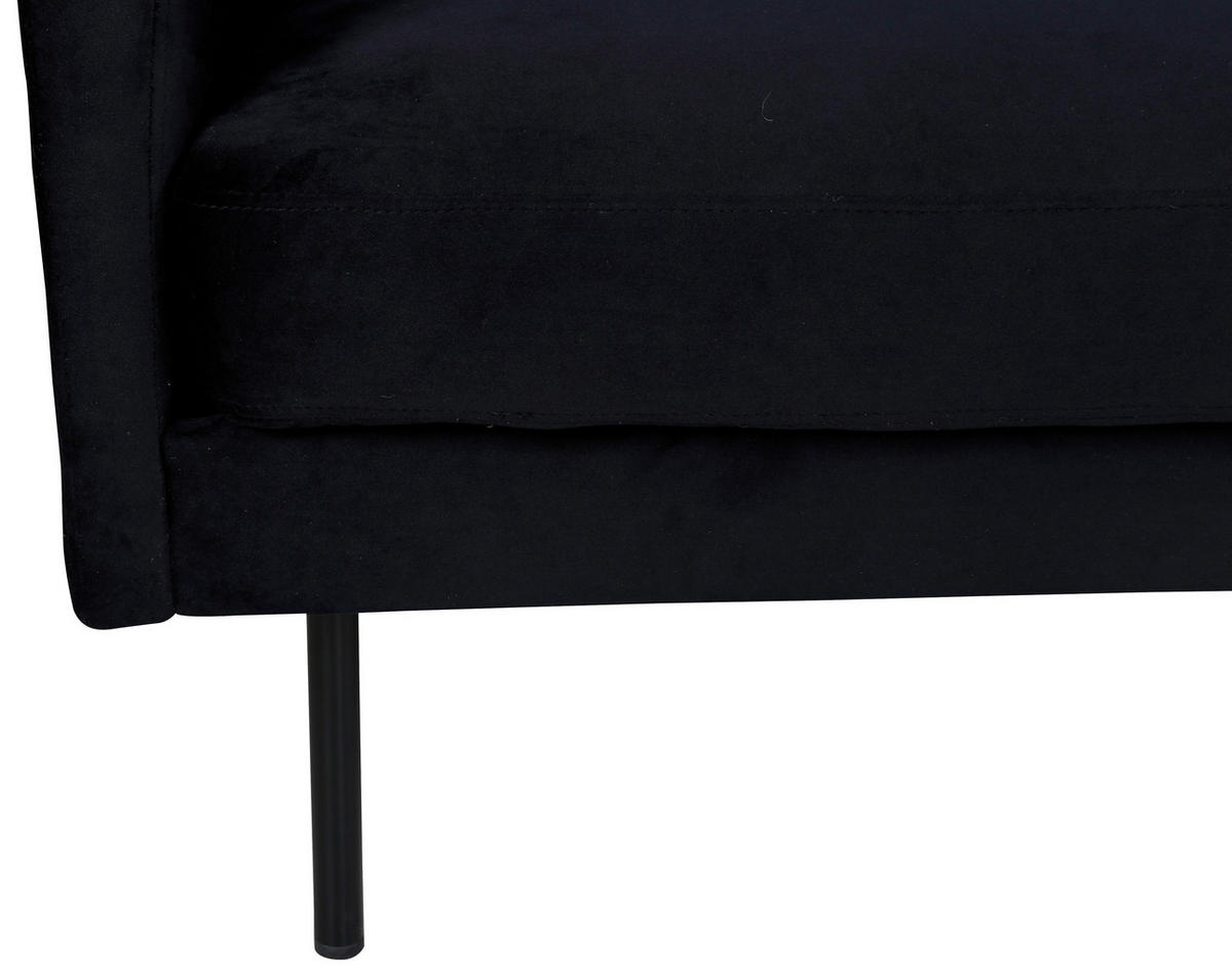 SESSEL in Samt Schwarz  - Schwarz, Design, Textil/Metall (95/80/84cm) - Livetastic