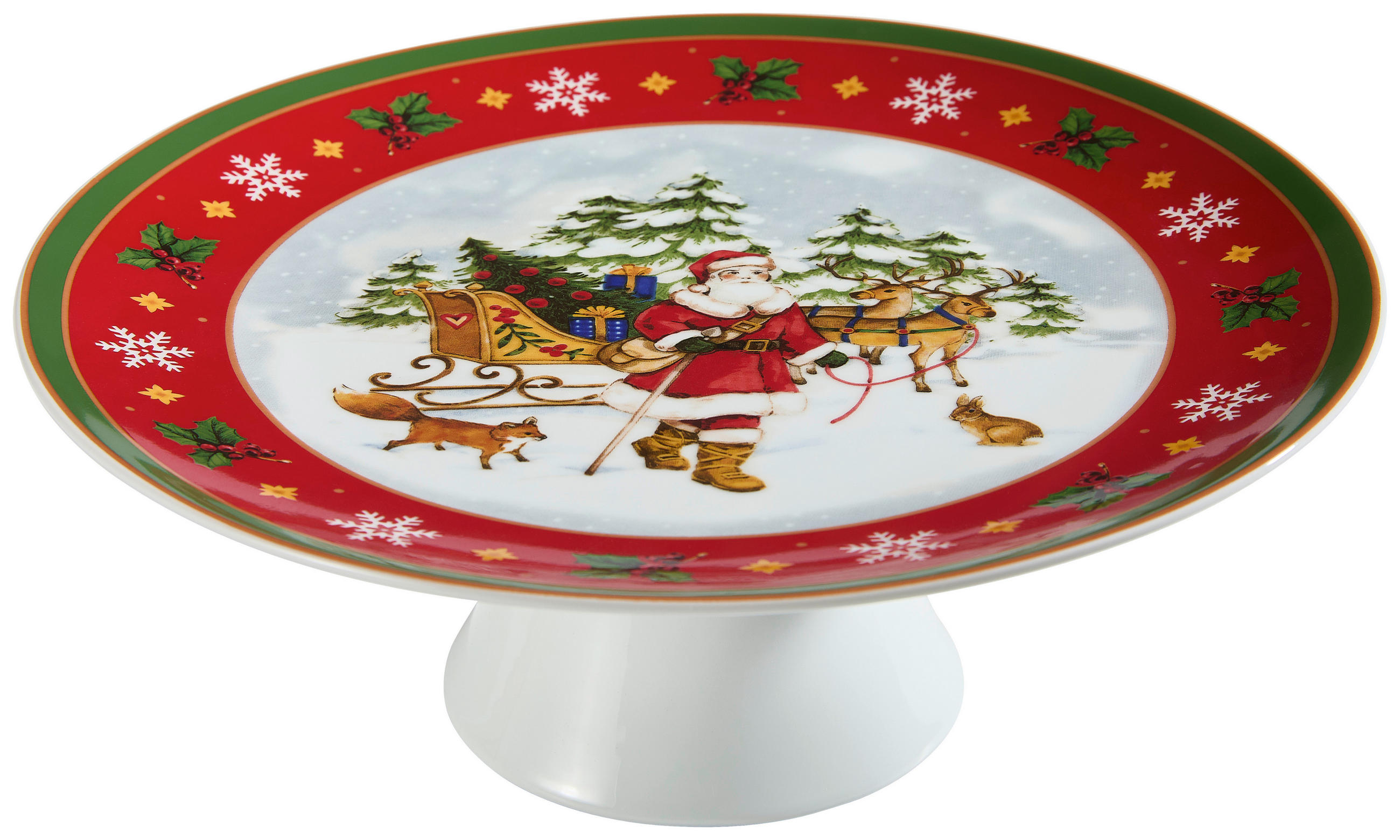 PLADENJ ZA SERVIRANJE  Vintage Christmas       27,5/10,7 cm      - rdeča/bela, Konvencionalno, keramika (27,5/10,7cm) - X-Mas