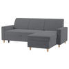 ECKSOFA NIKAS Grau Flachgewebe Bettkasten  - Buchefarben/Grau, Design, Holz/Textil (227/156cm) - MID.YOU