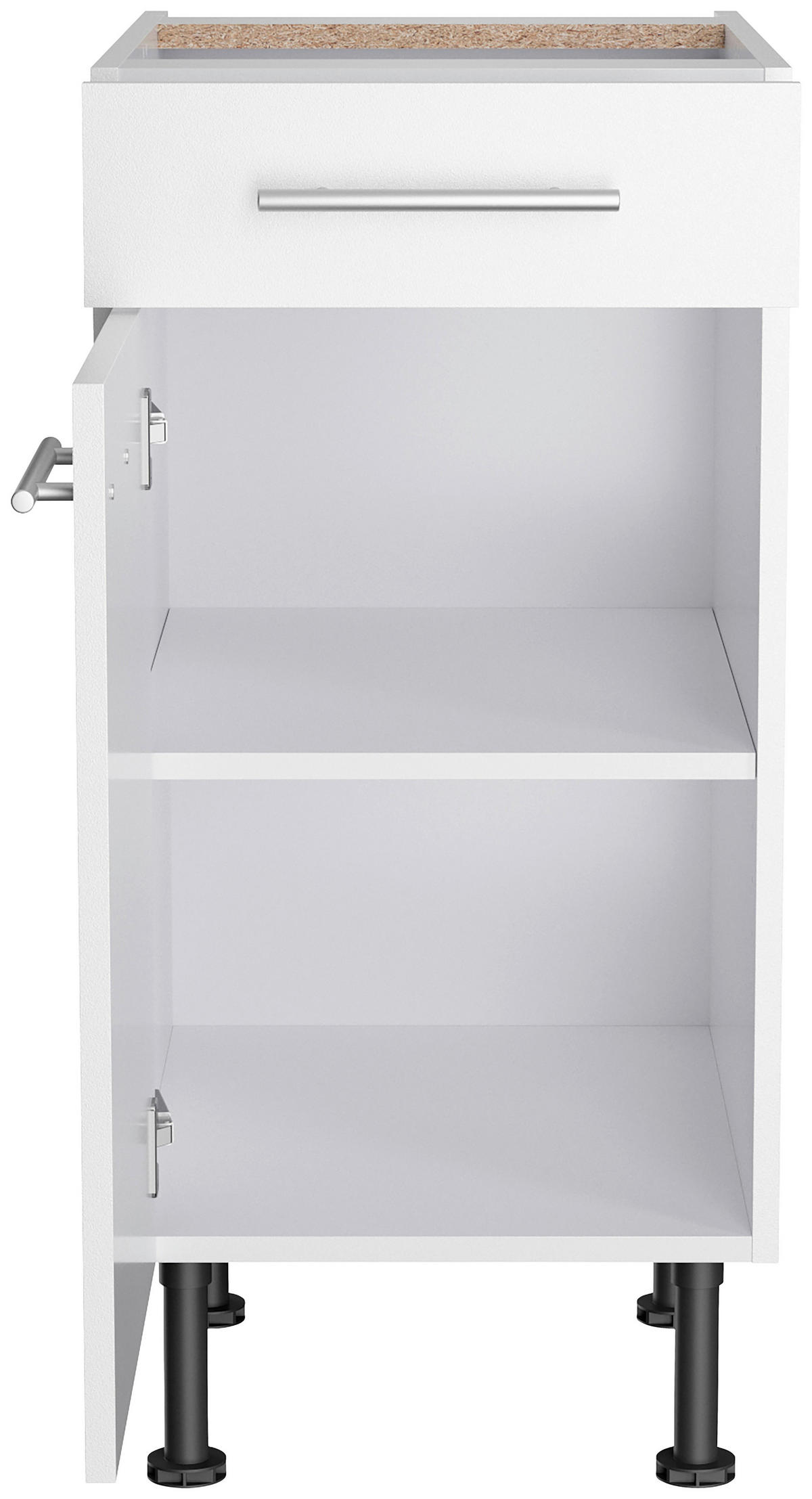 KÜCHENLEERBLOCK 210 cm   in Weiß  - Edelstahlfarben/Anthrazit, Basics, Holzwerkstoff/Metall (210cm) - Optifit