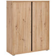 SCHUHSCHRANK 97,5/120/33,8 cm  - Eichefarben/Anthrazit, MODERN, Holzwerkstoff/Kunststoff (97,5/120/33,8cm) - Xora