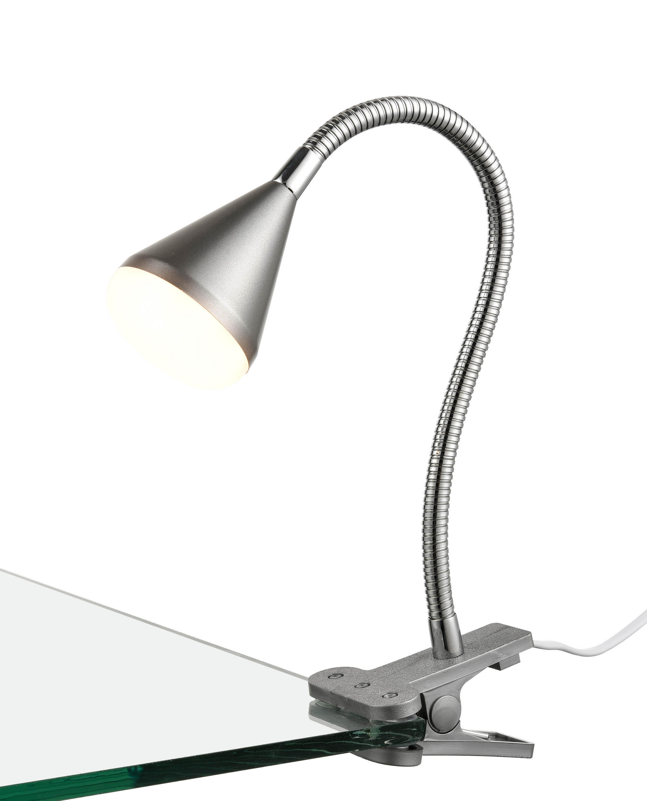 LED LAMPA SO ŠTIPCOM, 42 cm - chrómová, Basics, kov/plast (42cm) - Boxxx