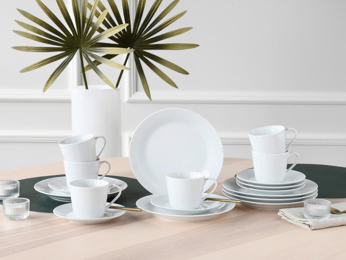 KAFFEESERVICE Weiß Base Weiß 18-teilig  - Weiß, Basics, Keramik - Creatable