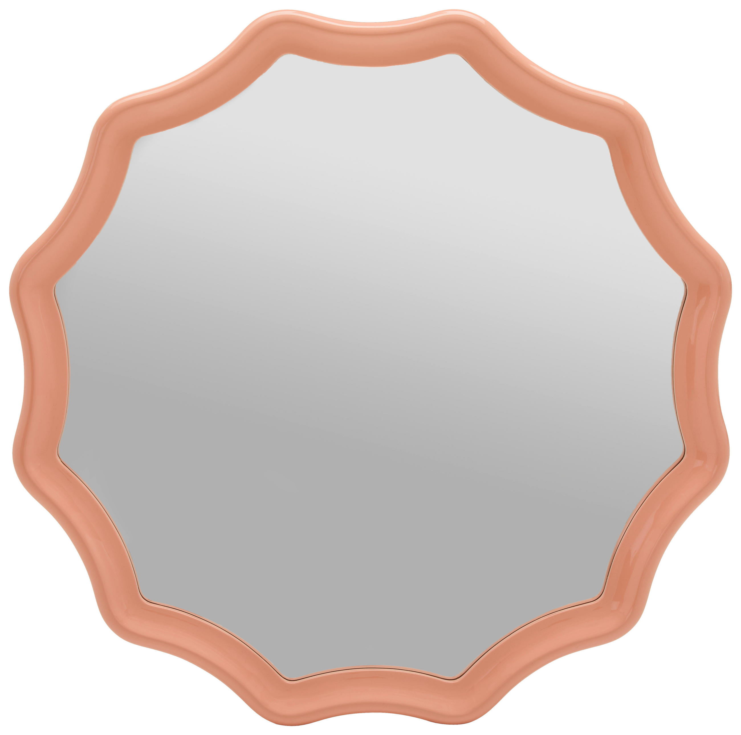 WANDSPIEGEL 100/100/4,5 cm    in wellenförmig  - Aprikose/Orange, Design, Glas/Holzwerkstoff (100/100/4,5cm) - Novel