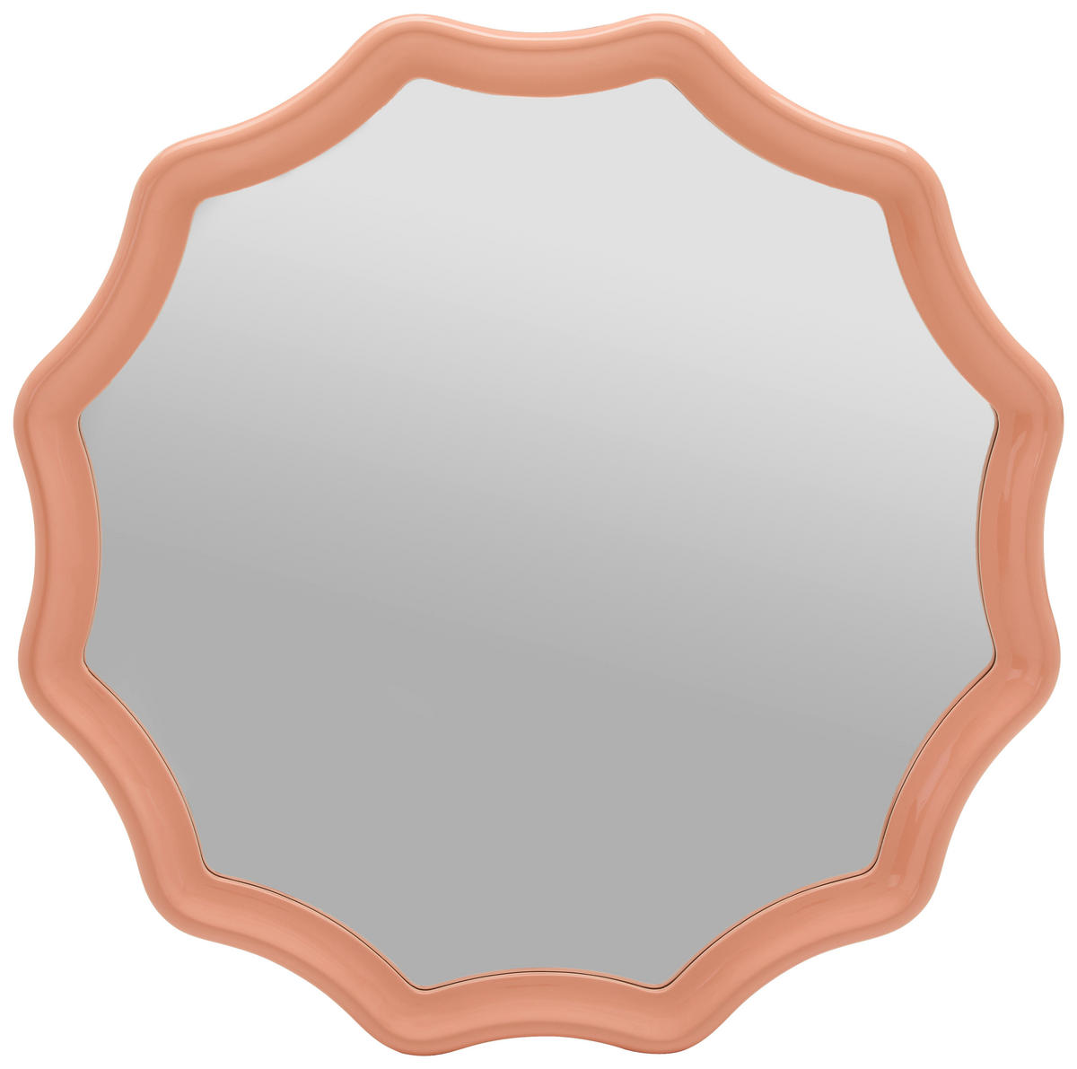 WANDSPIEGEL 100/100/4,5 cm    in wellenförmig  - Aprikose/Orange, Design, Glas/Holzwerkstoff (100/100/4,5cm) - Novel