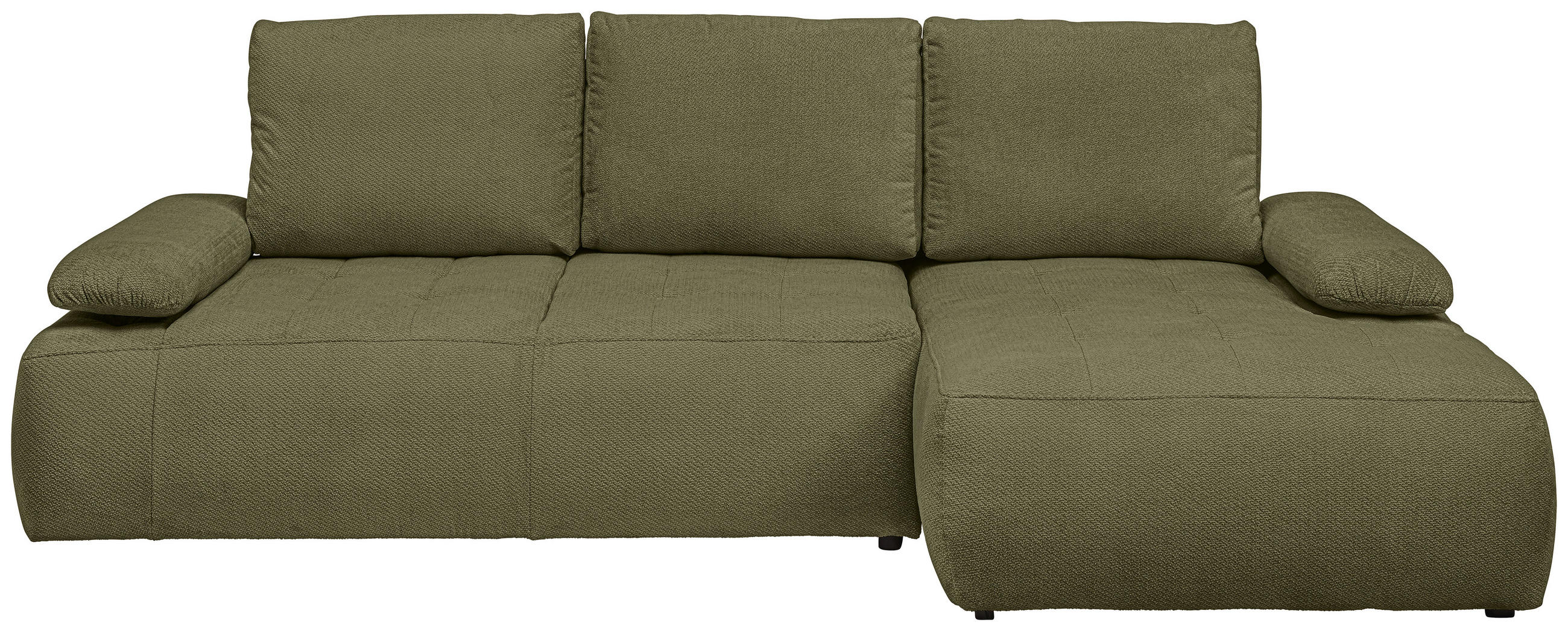 ECKSOFA Olivgrün Webstoff  - Schwarz/Olivgrün, KONVENTIONELL, Kunststoff/Textil (282/162cm) - Carryhome