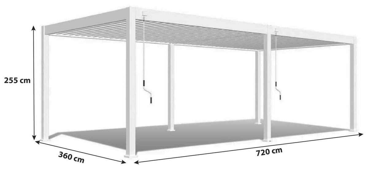 PERGOLA 720/255/360 cm   - Weiß, Basics, Metall (720/255/360cm) - WEIDE