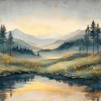 GLASBILD Landschaft & Natur  - Multicolor, Basics, Glas (50/50/1.40cm) - Euroart