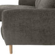 ECKSOFA Dunkelgrau Flachgewebe  - Dunkelgrau/Buchefarben, KONVENTIONELL, Holz/Textil (144/230cm) - Carryhome