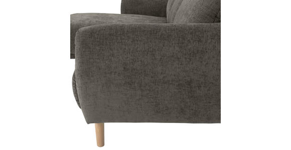 ECKSOFA Dunkelgrau Flachgewebe  - Dunkelgrau/Buchefarben, KONVENTIONELL, Holz/Textil (144/230cm) - Carryhome