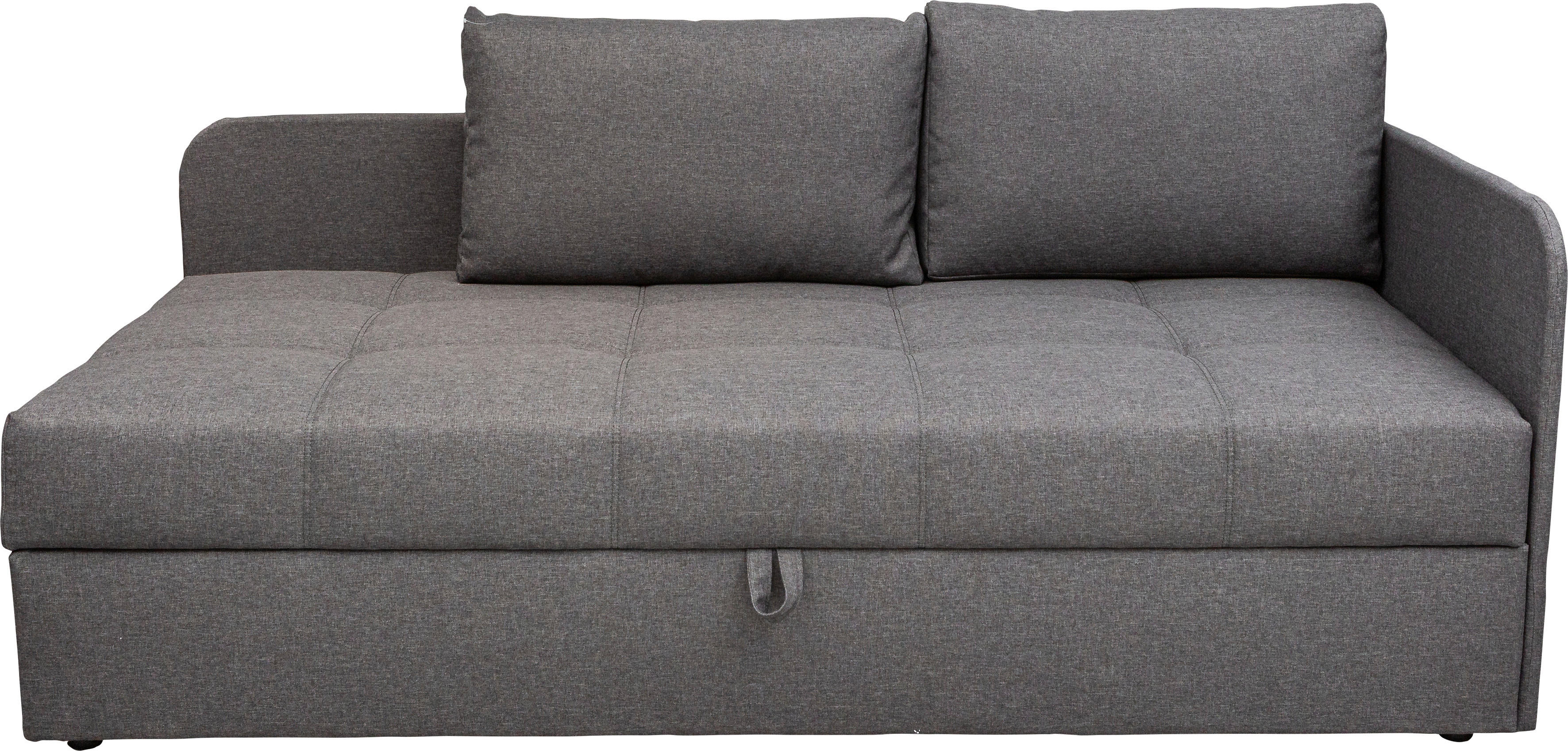 LIEGE in Flachgewebe Grau  - Schwarz/Grau, Basics, Kunststoff/Textil (205/90/95cm) - Xora