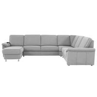 WOHNLANDSCHAFT in Flachgewebe Hellgrau  - Chromfarben/Hellgrau, KONVENTIONELL, Textil (163/336/240cm) - Beldomo System