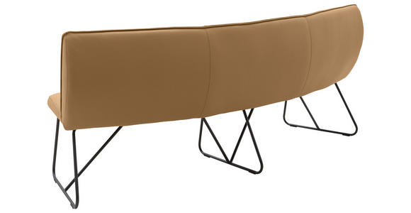 SITZBANK 212/88/81 cm Echtleder Hellbraun Metall - Hellbraun/Anthrazit, Design, Leder/Metall (212/88/81cm) - Valnatura