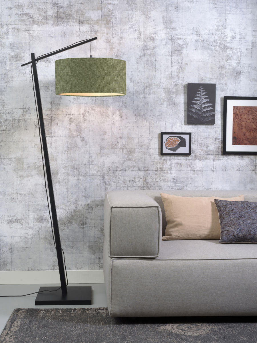 GOLVLAMPA Andes  47/176/23 cm   - grön/svart, Design, textil/naturmaterial (47/176/23cm) - Good & Mojo