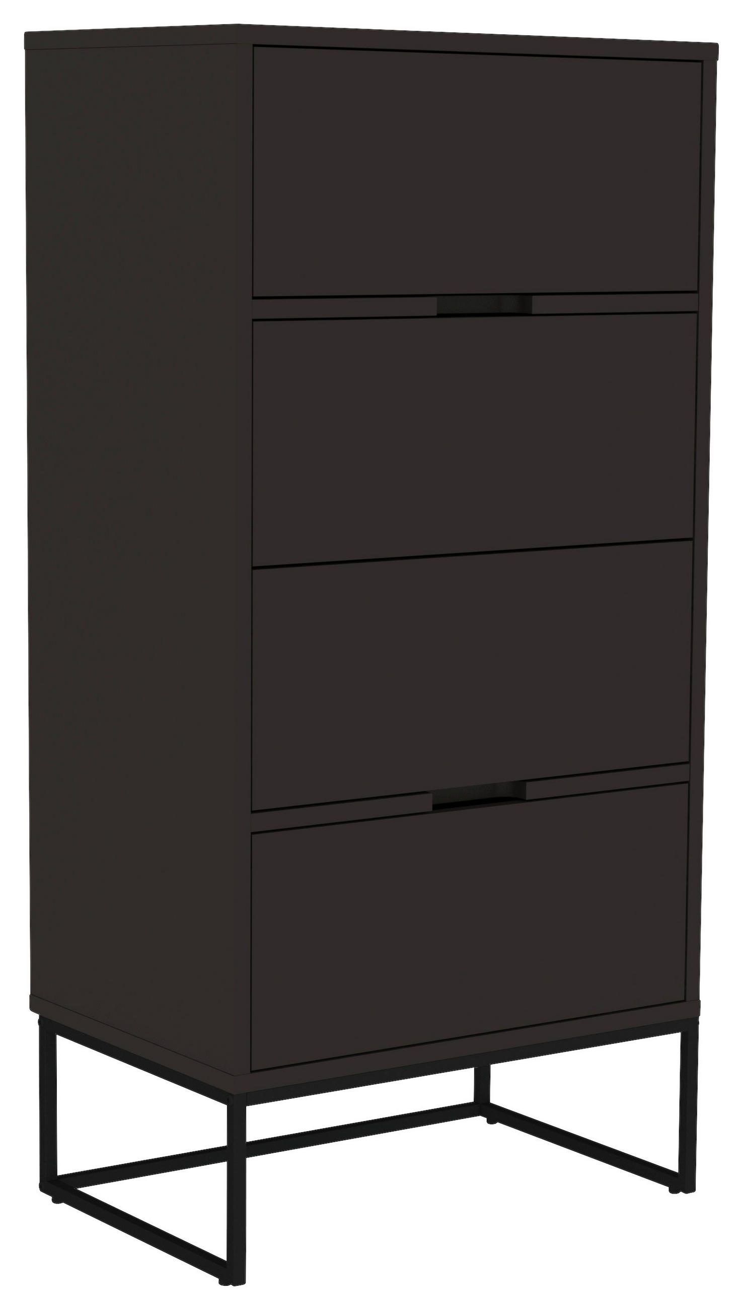 KOMMODE Lipp  in 60/127/43 cm  - Schwarz, Design, Holzwerkstoff/Metall (60/127/43cm)