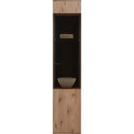 VITRINE  in vollmassiv Kerneiche Eichefarben - Eichefarben/Anthrazit, Natur, Glas/Holz (43/205/44cm) - Valnatura